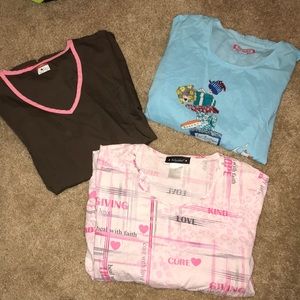 3 medium scrub tops